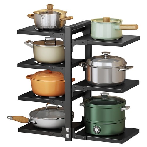 Adjustable pot and pan rack - adjustable,