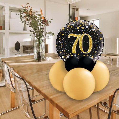 Black and gold 70th - black,