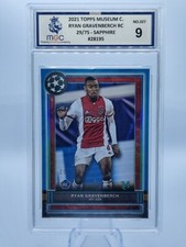 Ryan Gravenberch Topps UCL Museum 2020-21 Blue Sapphire /75 Rookie #27 MGC 9