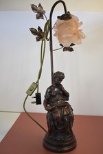 Vintage Bronze Lady Table Lamp