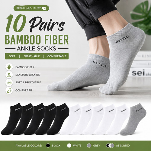 Pairs bamboo trainer socks - bamboo,