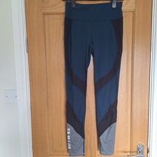 New Ladies Sweaty Betty Power Leggings Size Small. Blue Black Grey Zip Pocket