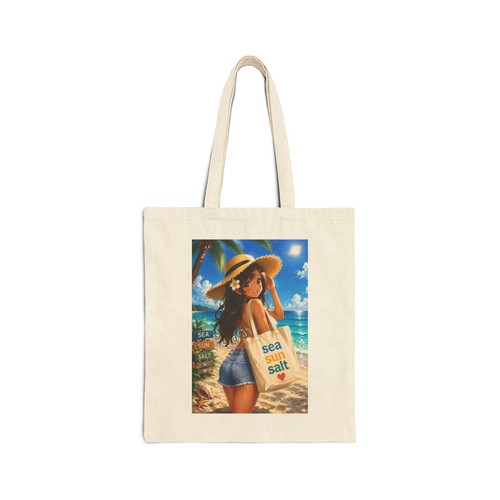 Beach girl illustration tote - illustration,