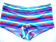 LADIES BHS SIZE 16 RED BLUE PURPLE & WHITE BOY SHORTS BIKINI BRIEF BOTTOM
