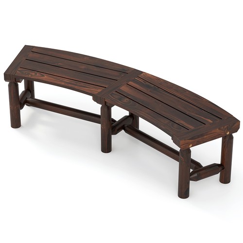 Patio curved bench carbonized - curved,