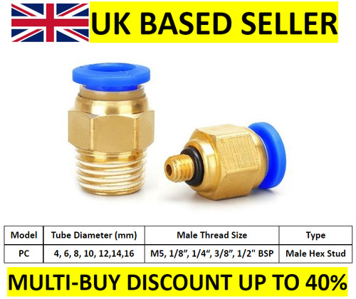 Pneumatic push fitting - in,