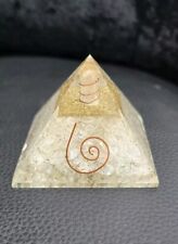 Clear Crystal Orgonite Pyramid Stone Reiki Meditation Positive EMF Protection