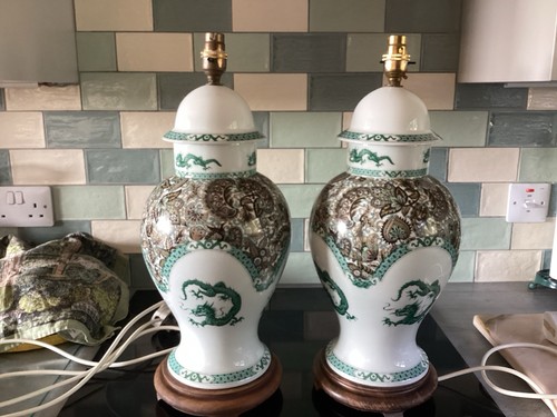 Pair vintage oriental - vintage, ceramic