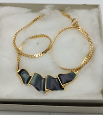 Vintage Gold Tone Black Enamel