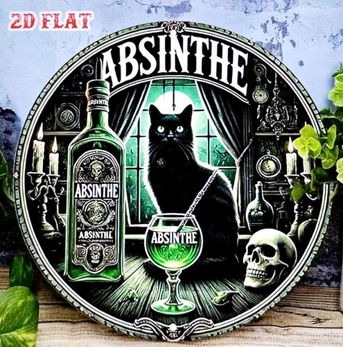 Gothic absinthe black cat - absinthe,