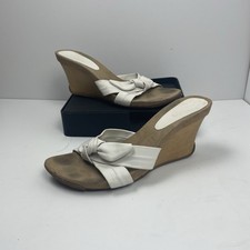 Faith White Wedge Heel Sandals