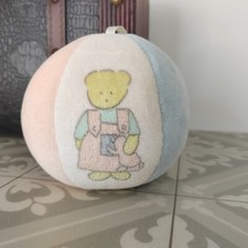 Vintage Mothercare Bear Soft Toy Chime Rattle Ball Bears Playing Design