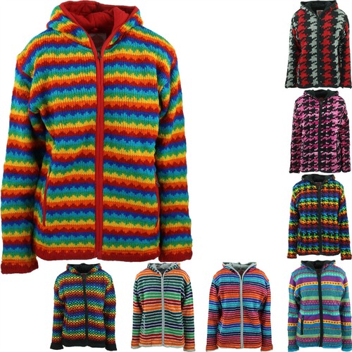 Wool knit hoodie cardigan - wool,