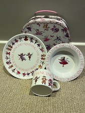 Emma Bridgewater Dancing Mice 3 Piece Melamine Dining Set Bowl Plate Cup Case