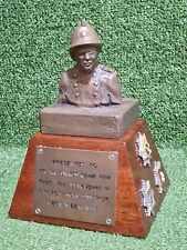 Vintage Fire CFO Retirement Award Fireman With 10 Cap Badges Brass CACFOA Rare