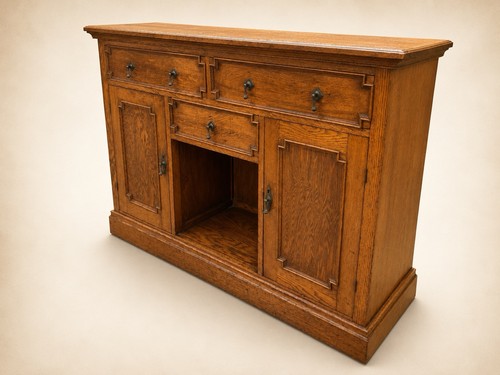 Antique oak art deco sideboard - deco,