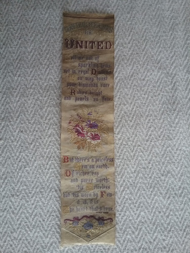 Antique stevengraph united - antique, 'united'