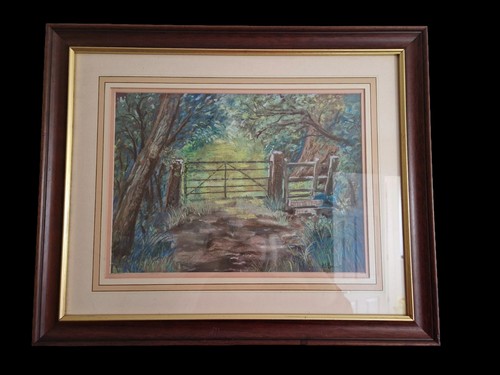 Original pastel landscape - original, duck