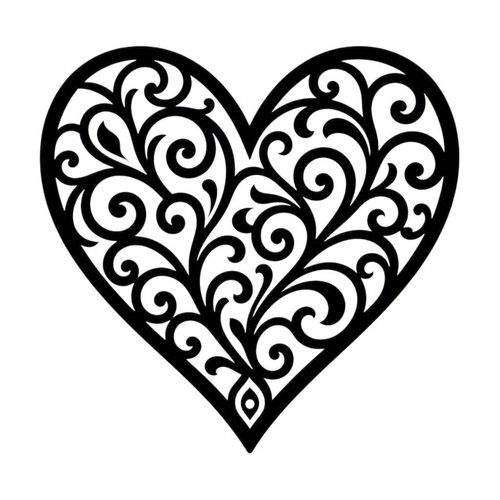 Vintage heart decal scrollwork - heart,