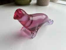 Vintage Blown Pink Glass Seal