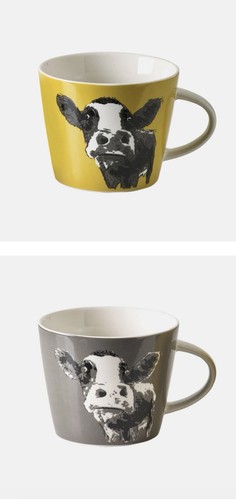 Moo mugs set - set, ochre