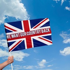 Union Jack Flag with sleeve - Add Images and Text - 4 Sizes Available