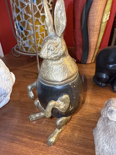 Rabbit trinket box vintage - rabbit,