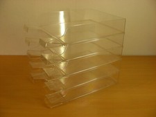 Desk Five Stackable Clear Paper Trays 5 Tier In-tray Organiser For Desktop Table