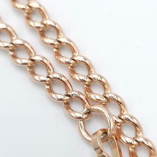 Antique 1912 9ct Solid Rose Gold Albert Clasp Key Fob Chain Unisex Bracelet 8.5"