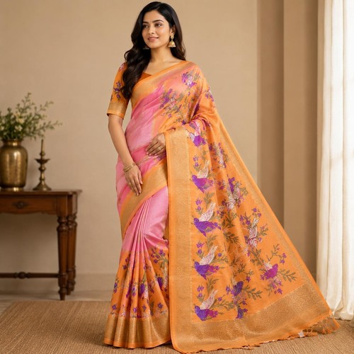 New saree with blouse piece - new,
