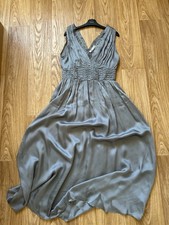 ZARA Blue Grey Satin V-neck