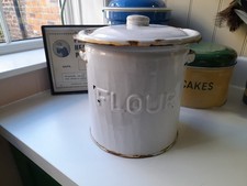 Vintage Enamel Flour Storage