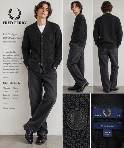 Fred perry 100 merino wool - fred, 100%