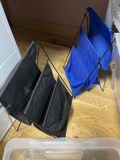 Foldable Organisers Storage Pockets Shelves Fabric Textile Display Black Blue 