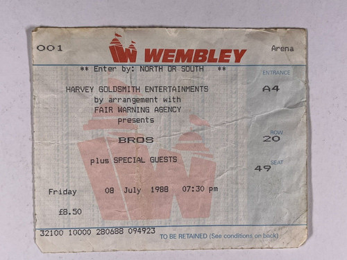 Bros ticket original matt - matt, goss