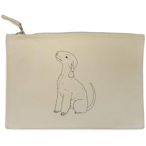 Sitting bedlington terrier - 'sitting,