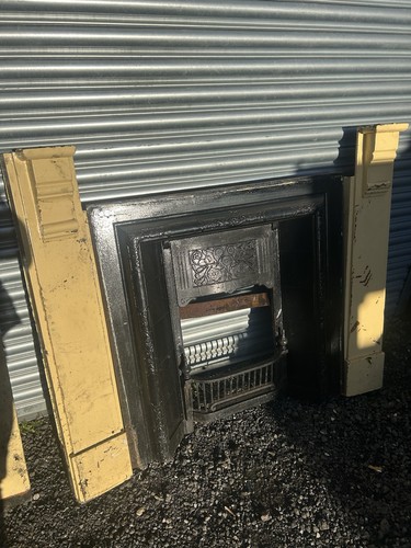 Victorian cast iron fireplace - cast,