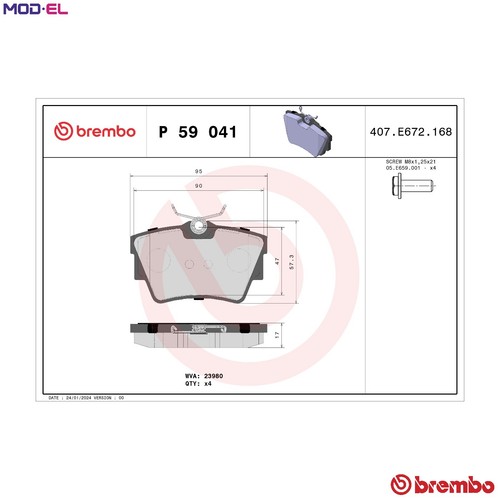 Brake pad set disc - set,