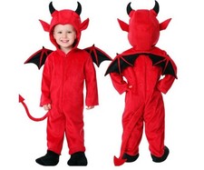 Kids Boys Halloween Devil Cosplay Costume With Wings Party Fancy Dress Jumpsuit