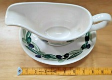 Rare Emma Bridgewater 1995 Olive Design Gravy Boat & Saucer - Boat Crazed
