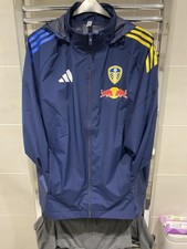 Leeds United Adidas Navy Blue All Weather Training Jacket Large