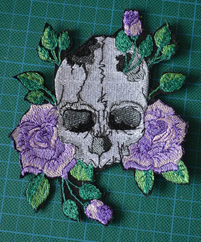 Skull biker back patch - skull,