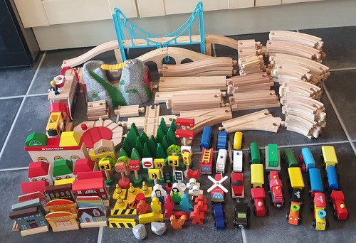 Huge bundle wooden - of, railway