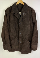 REAL SUEDE WESTERN JACKET Size Medium Men`s Sherpa Coat Dark Brown Vintage