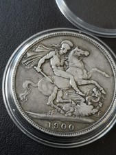 1900 LX1V Queen Victoria Veiled Head Silver Crown - very high Grade 558