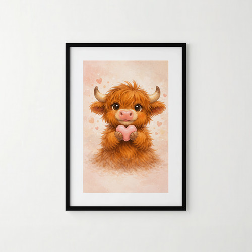 Highland cow love print - cow,