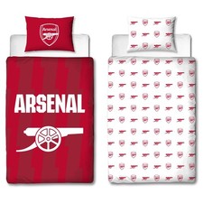 Arsenal Single Duvet Football Kids Reversible Bedding Red Gunners Quilt Cover