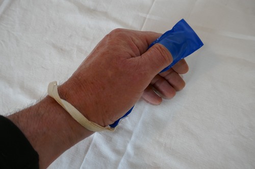 Bright blue first - blue, finger