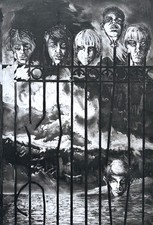 Huge vintage 1990s artist proof etching print horror moody scary comic book