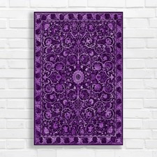 Ornate Floral Tapestry Purple